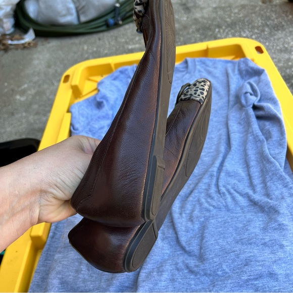 Nine West Flats Brown With Leopard Strap and Buckle - Picture 6 of 6
